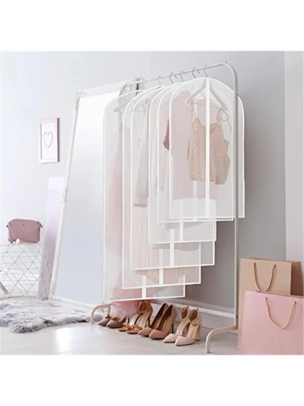 Garment Bags Clear Zipper Long Dress Coat Storage Cover Waterproof Reusable